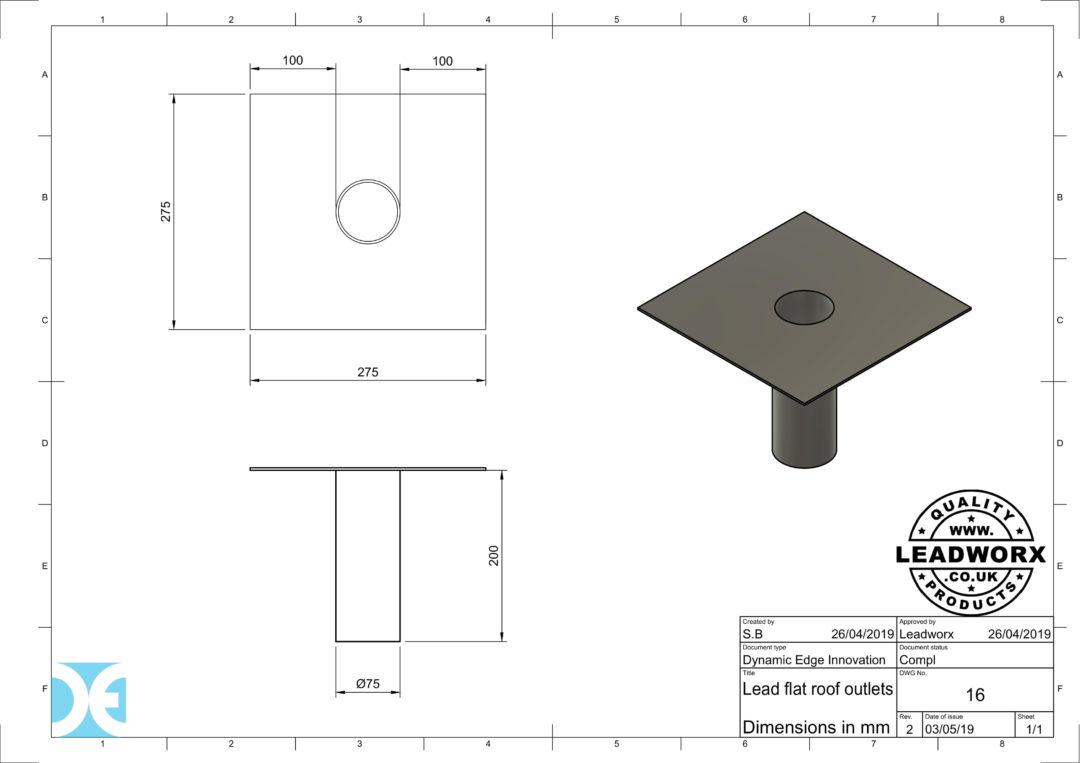 Lead Flat Roof Outlets Leadworx Sheet Lead Flashing Supplies
