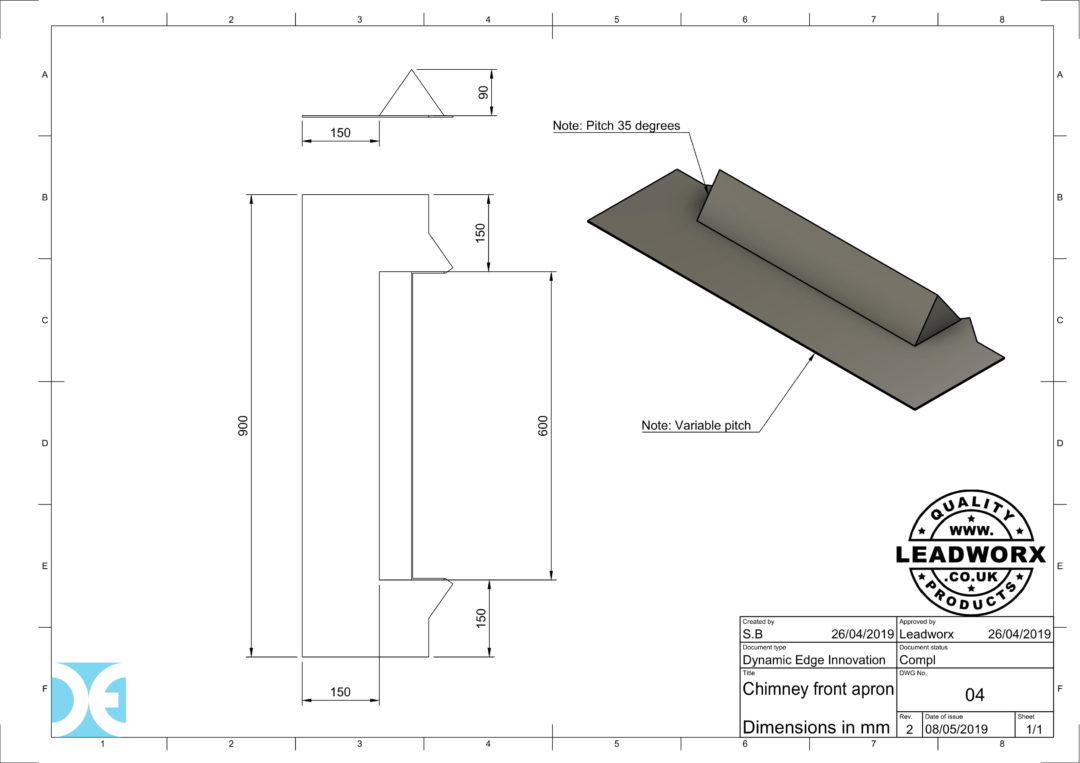Chimney Front Apron Leadworx Sheet Lead Flashing Supplies